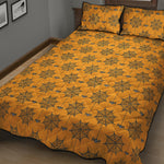 Halloween Spider Web Pattern Print Quilt Bed Set