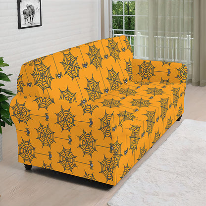 Halloween Spider Web Pattern Print Sofa Cover