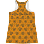 Halloween Spider Web Pattern Print Women's Racerback Tank Top