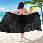 Halloween Spider Web Print Beach Sarong Wrap