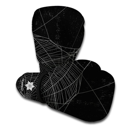 Halloween Spider Web Print Boxing Gloves