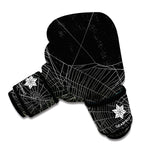 Halloween Spider Web Print Boxing Gloves