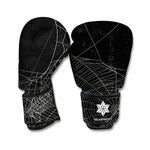 Halloween Spider Web Print Boxing Gloves