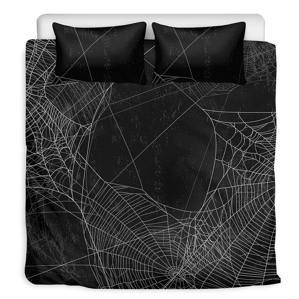 Halloween Spider Web Print Duvet Cover Bedding Set