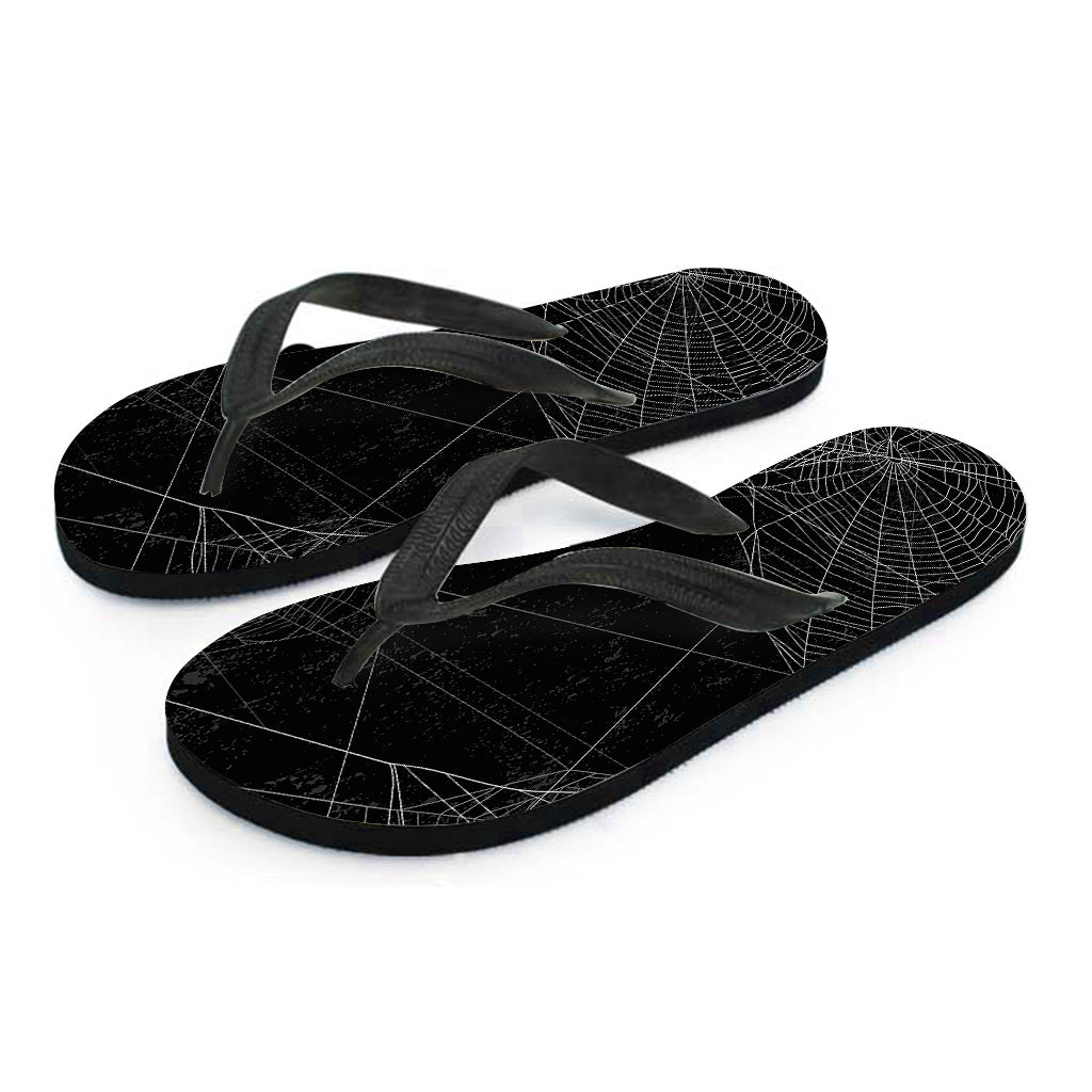 Halloween Spider Web Print Flip Flops