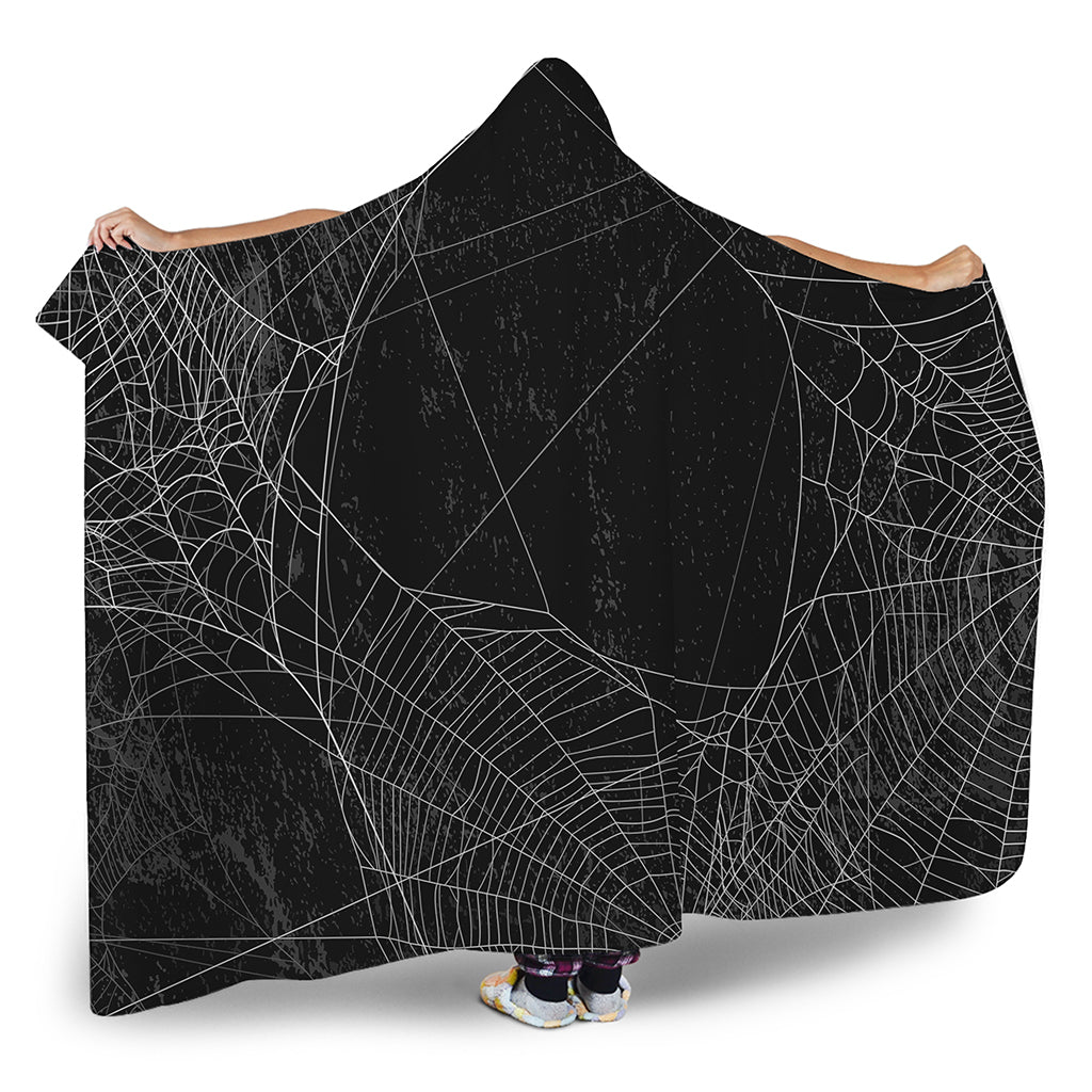 Halloween Spider Web Print Hooded Blanket