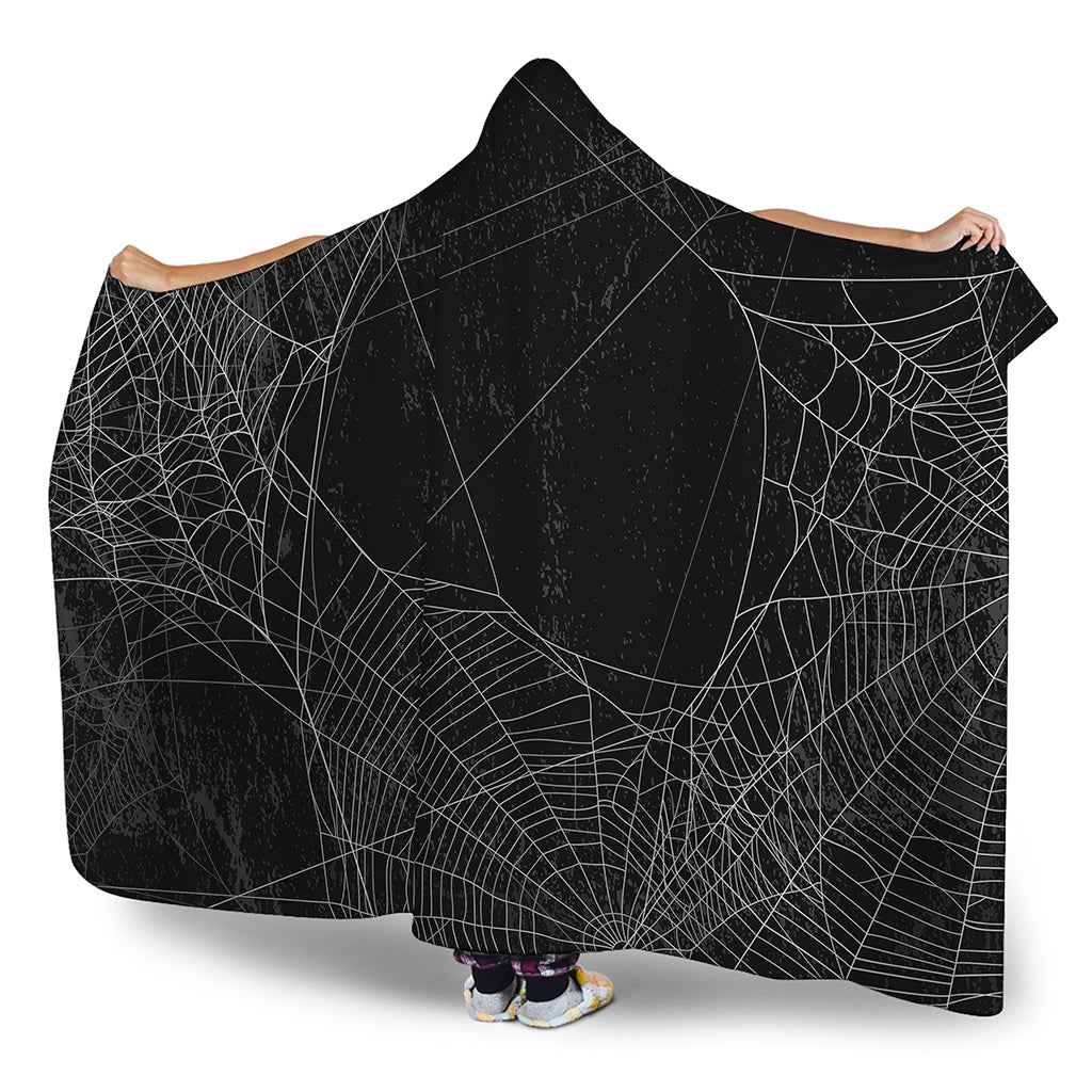 Halloween Spider Web Print Hooded Blanket