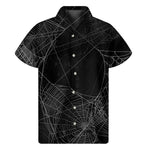 Halloween Spider Web Print Men's Short Sleeve Shirt