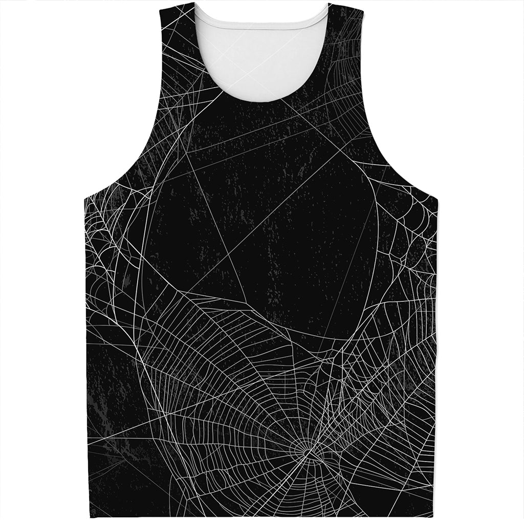 Halloween Spider Web Print Men's Tank Top