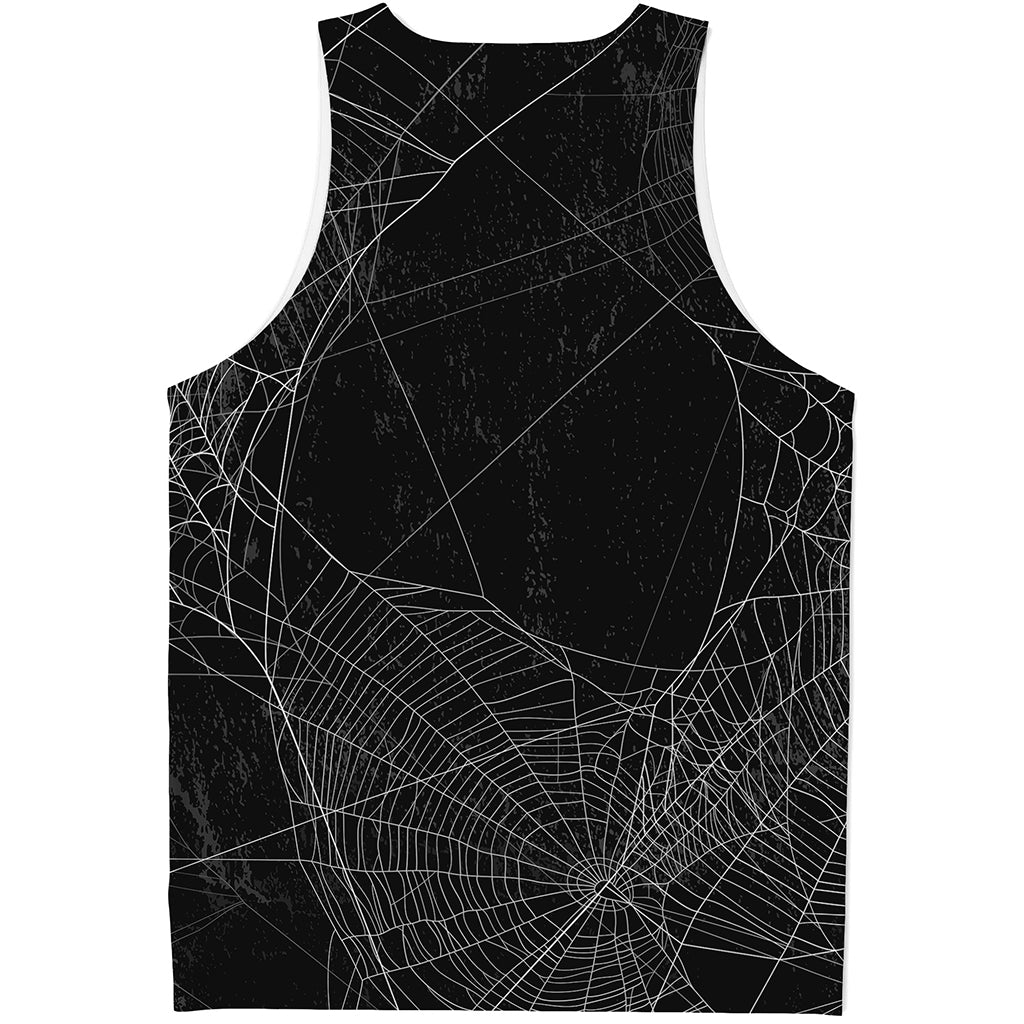 Halloween Spider Web Print Men's Tank Top