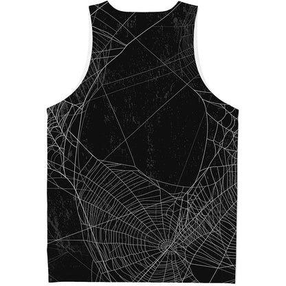 Halloween Spider Web Print Men's Tank Top