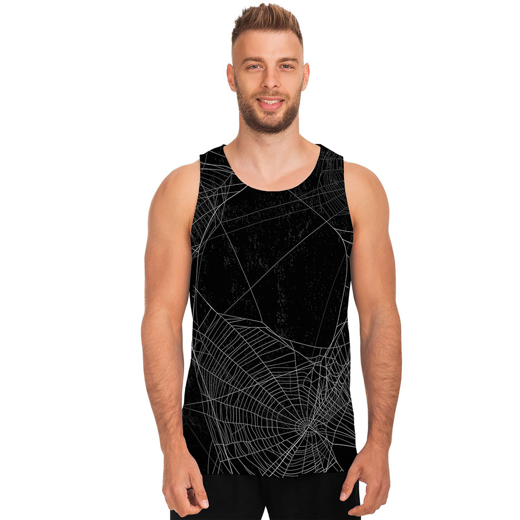 Halloween Spider Web Print Men's Tank Top