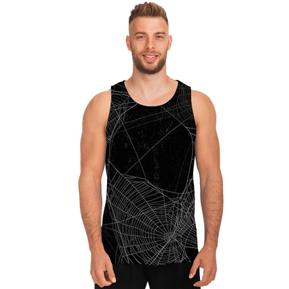 Halloween Spider Web Print Men's Tank Top