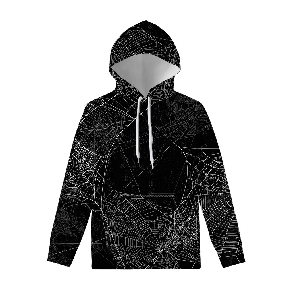Halloween Spider Web Print Pullover Hoodie