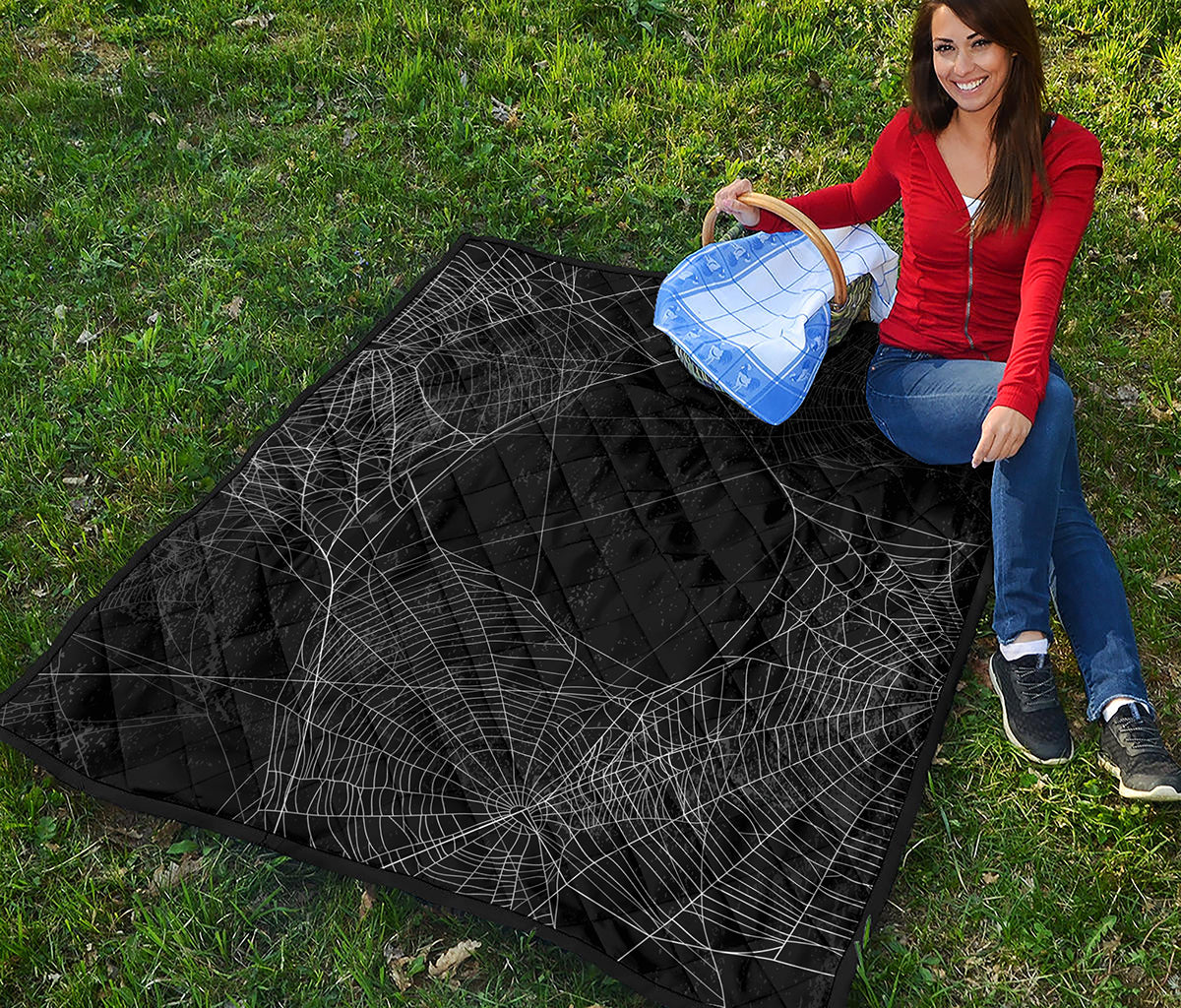 Halloween Spider Web Print Quilt