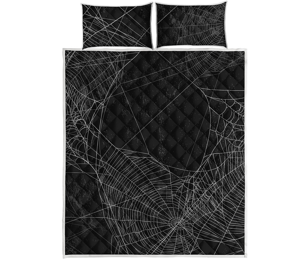 Halloween Spider Web Print Quilt Bed Set