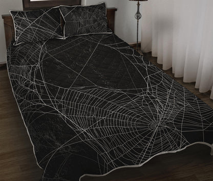 Halloween Spider Web Print Quilt Bed Set