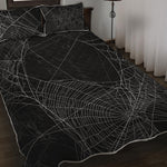 Halloween Spider Web Print Quilt Bed Set
