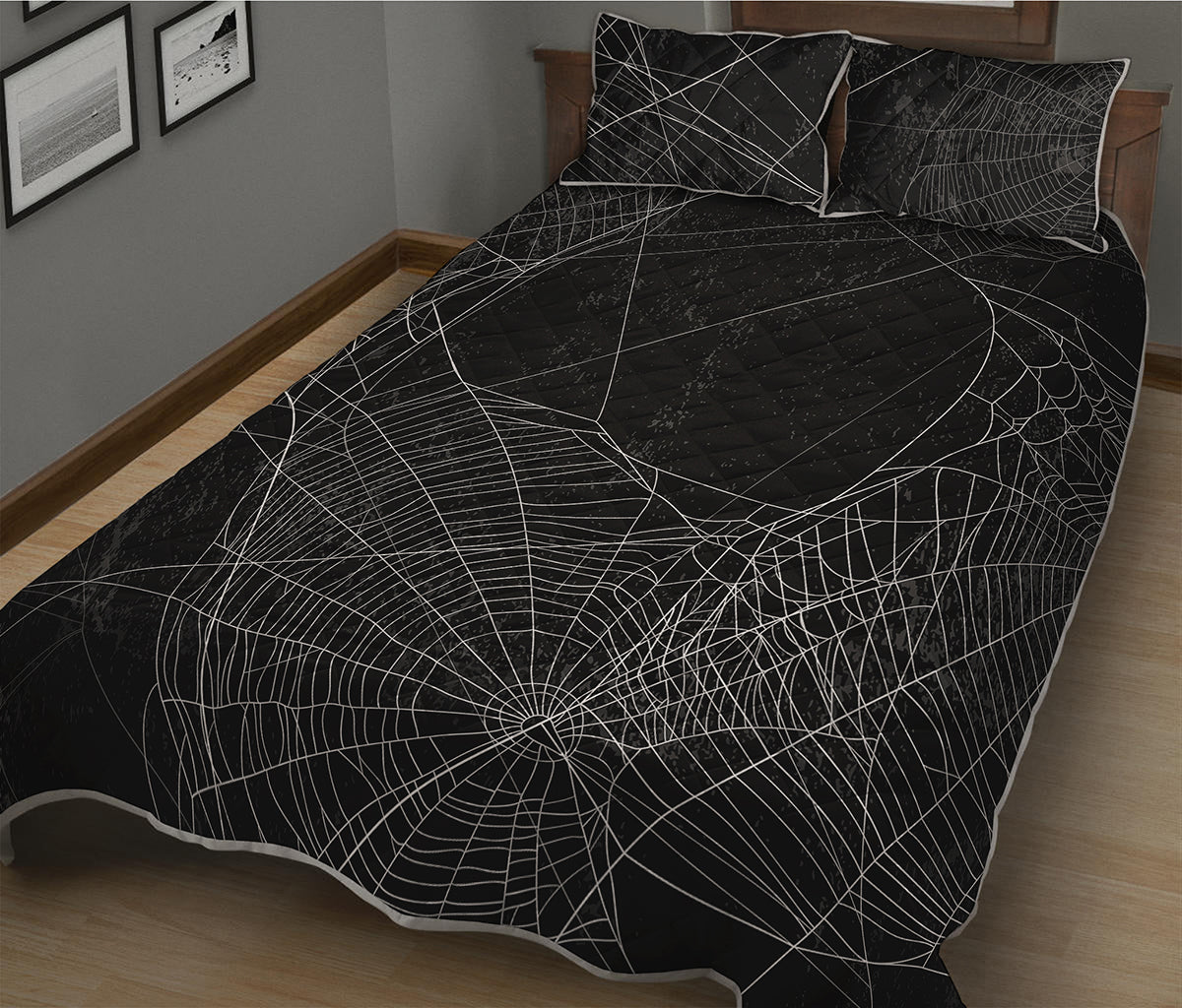 Halloween Spider Web Print Quilt Bed Set