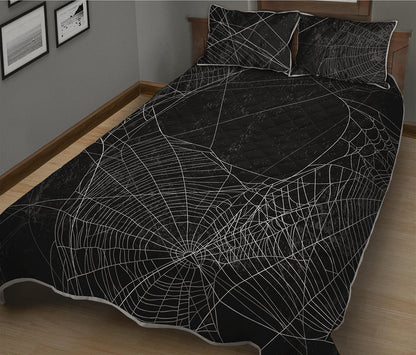 Halloween Spider Web Print Quilt Bed Set
