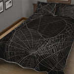 Halloween Spider Web Print Quilt Bed Set