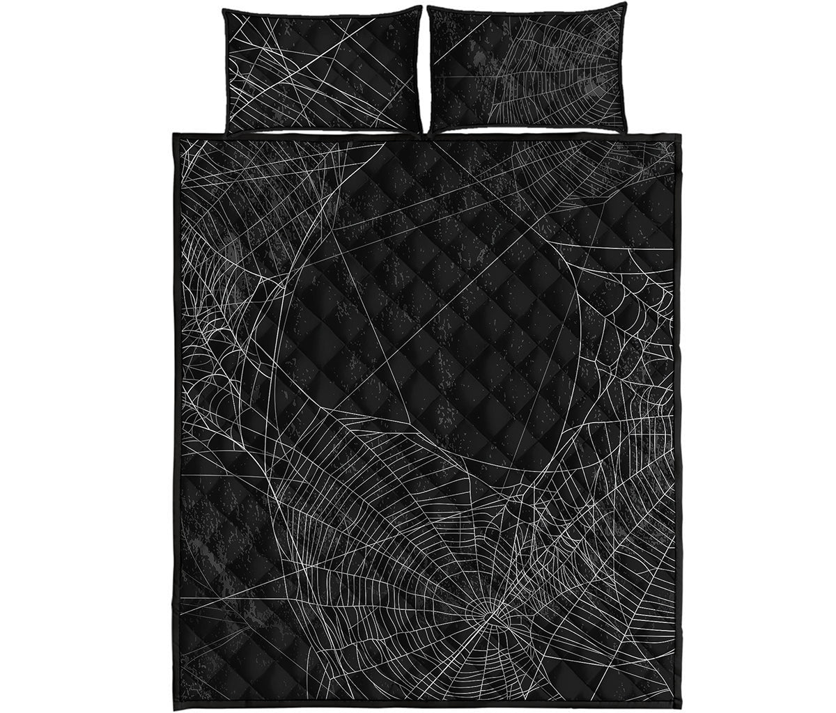 Halloween Spider Web Print Quilt Bed Set
