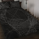 Halloween Spider Web Print Quilt Bed Set