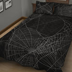 Halloween Spider Web Print Quilt Bed Set
