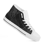 Halloween Spider Web Print White High Top Shoes
