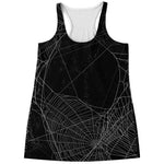 Halloween Spider Web Print Women's Racerback Tank Top
