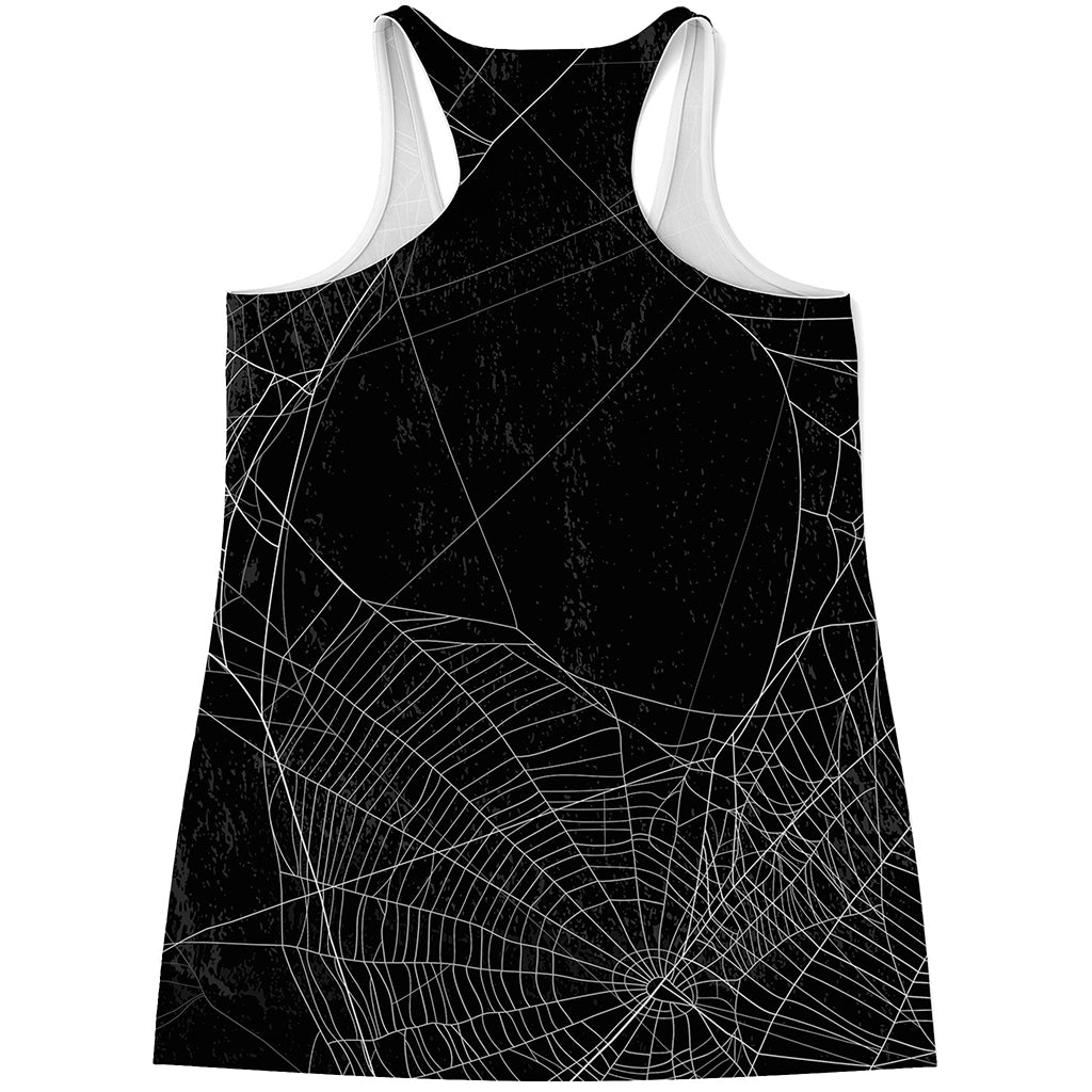 Halloween Spider Web Print Women's Racerback Tank Top