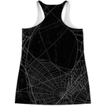 Halloween Spider Web Print Women's Racerback Tank Top
