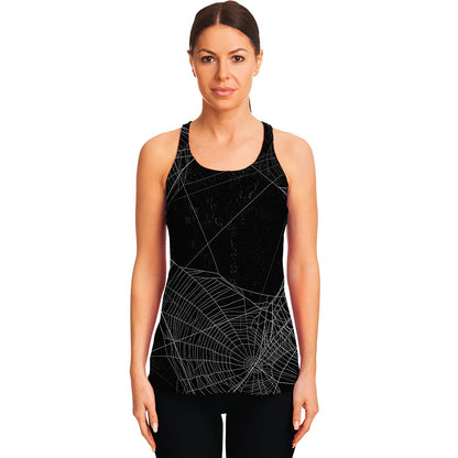 Halloween Spider Web Print Women's Racerback Tank Top