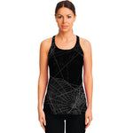 Halloween Spider Web Print Women's Racerback Tank Top