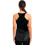 Halloween Spider Web Print Women's Racerback Tank Top