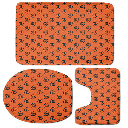 Halloween Spiral Pattern Print 3 Piece Bath Mat Set