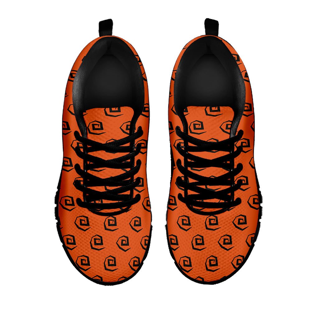 Halloween Spiral Pattern Print Black Sneakers