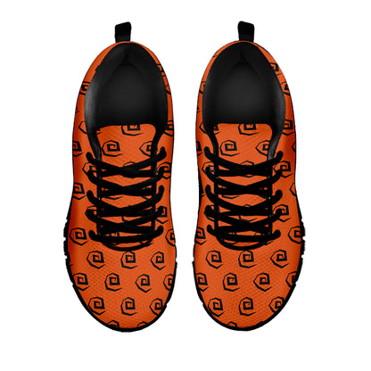 Halloween Spiral Pattern Print Black Sneakers