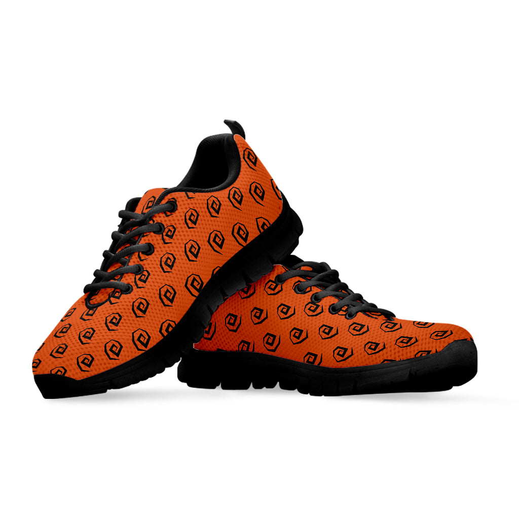 Halloween Spiral Pattern Print Black Sneakers