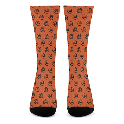 Halloween Spiral Pattern Print Crew Socks