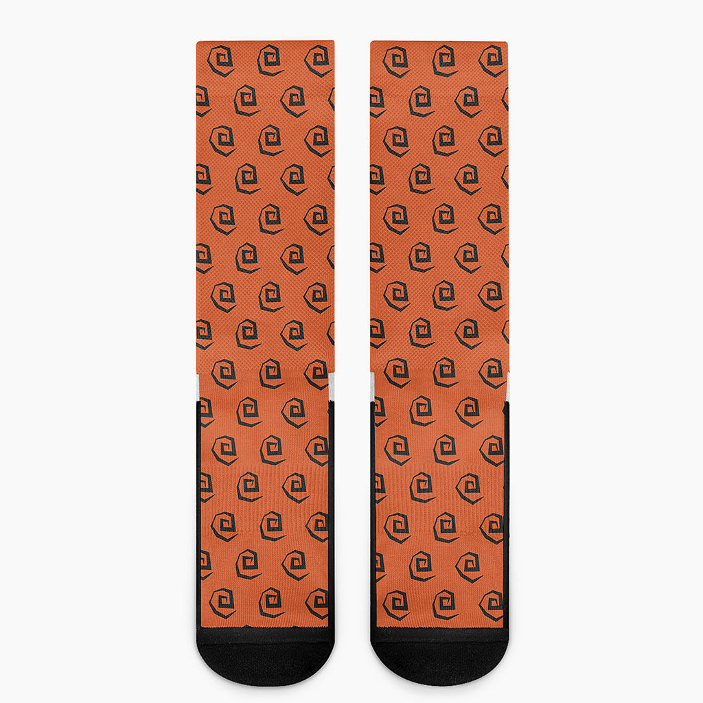 Halloween Spiral Pattern Print Crew Socks