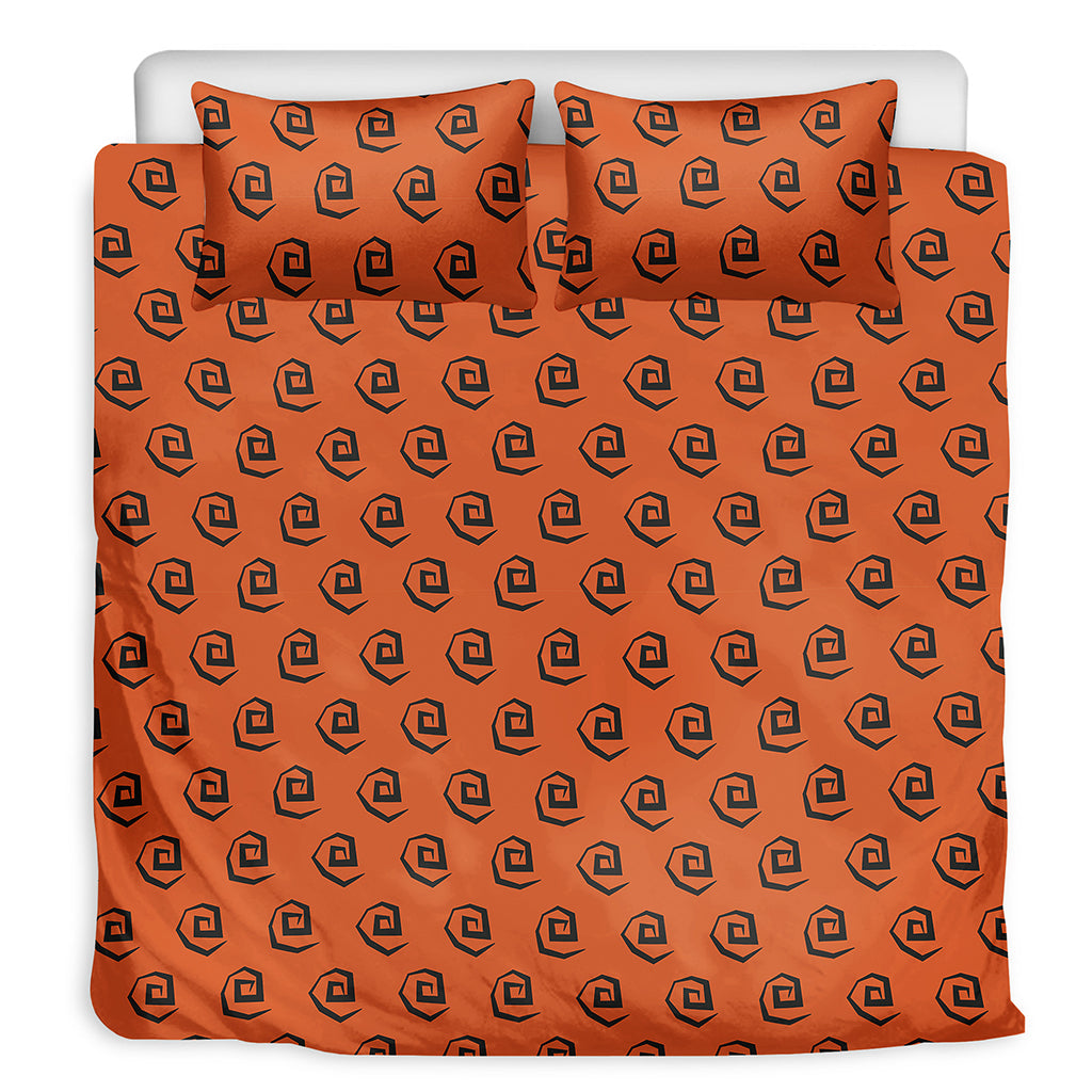 Halloween Spiral Pattern Print Duvet Cover Bedding Set