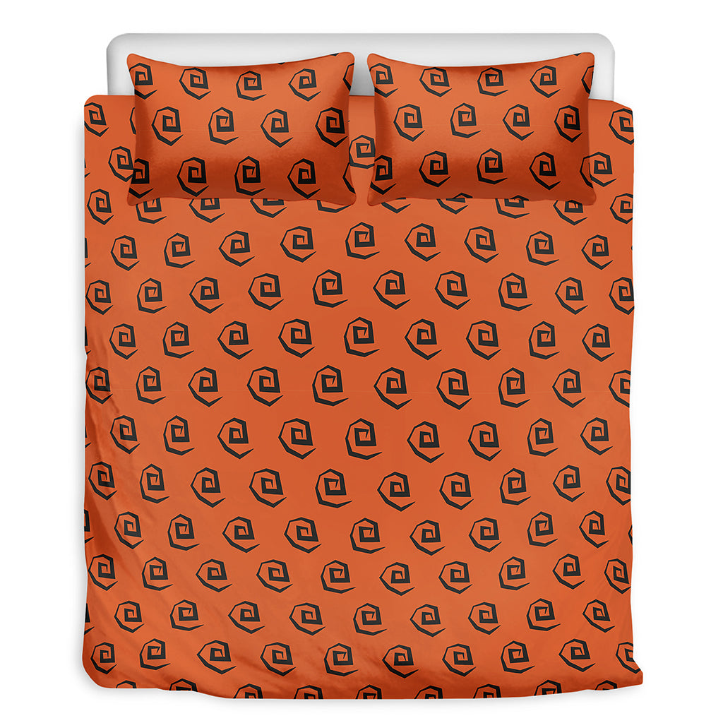 Halloween Spiral Pattern Print Duvet Cover Bedding Set