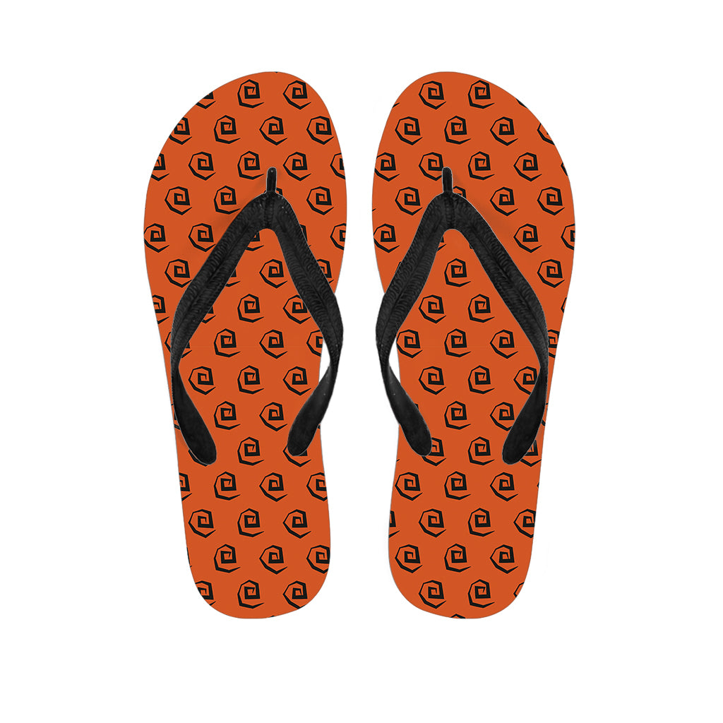 Halloween Spiral Pattern Print Flip Flops