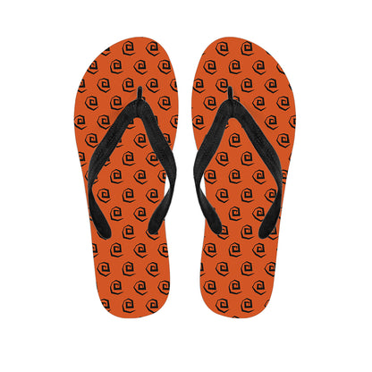 Halloween Spiral Pattern Print Flip Flops