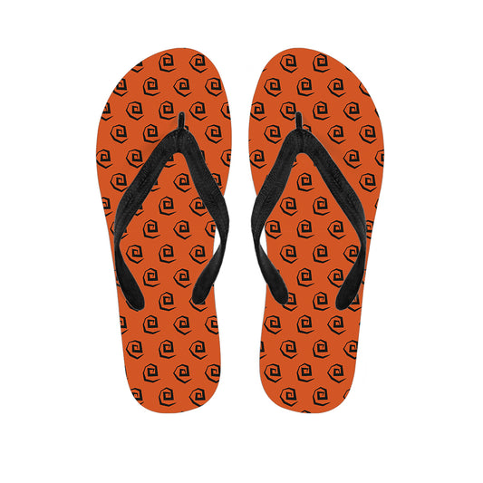 Halloween Spiral Pattern Print Flip Flops
