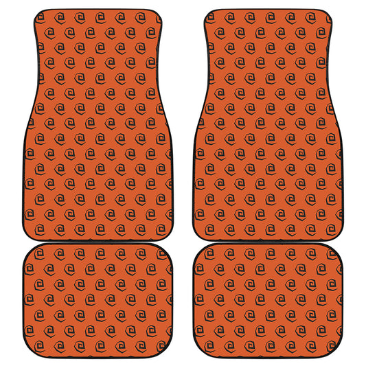 Halloween Spiral Pattern Print Front and Back Car Floor Mats