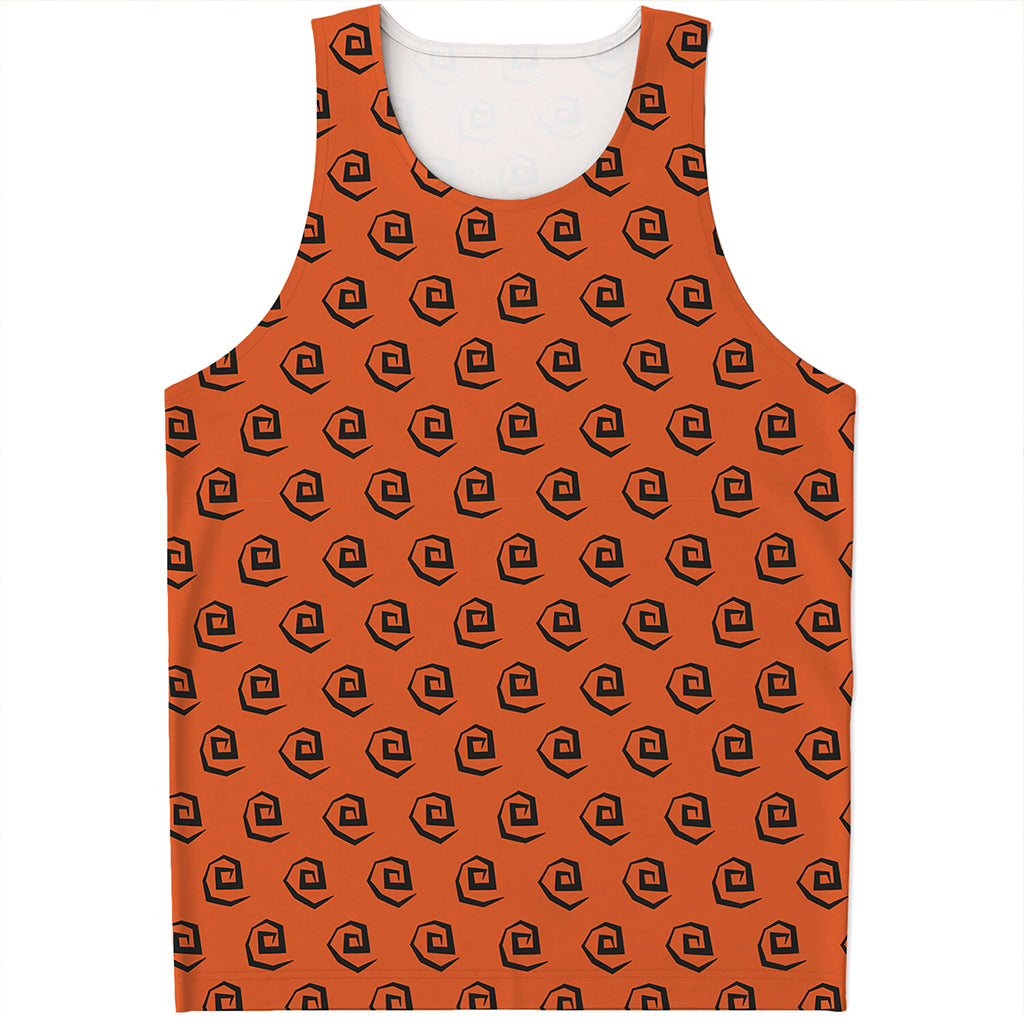 Halloween Spiral Pattern Print Men's Tank Top