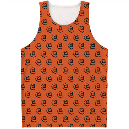 Halloween Spiral Pattern Print Men's Tank Top