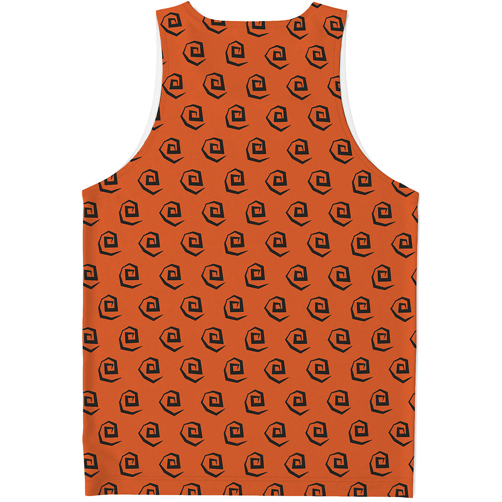 Halloween Spiral Pattern Print Men's Tank Top
